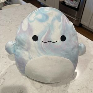 NEW Squishmallows Laslow the Beluga Plush-Cute Soft Whale Stuffed Toy Blue White